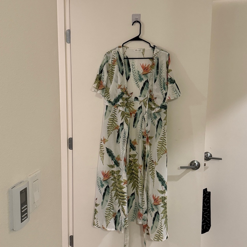 Floral Maxi Dress with Tropical Print